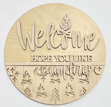 Welcome Hope You Like Campfires Camping Camp Round Doorhanger