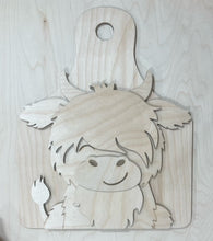 Fluffy Highland Cow Tag Shaped Doorhanger