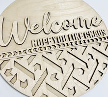 Welcome Hope You Chaos Geometric Round Doorhanger
