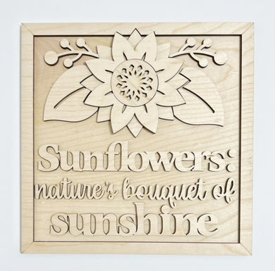 Sunflowers: Nature's Bouquet of Sunshine Summer Fall Autumn Square Doorhanger