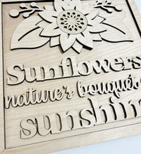 Sunflowers: Nature's Bouquet of Sunshine Summer Fall Autumn Square Doorhanger