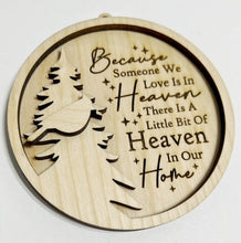 Because Someone We Love Is In Heaven Engraved Tree and Cardinal Round Circle Double Layered Ornament