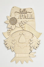 Hello Fall Sunflower Scarecrow Doorhanger