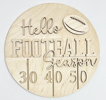 Hello Football Season Fall Yard Line Round Doorhanger