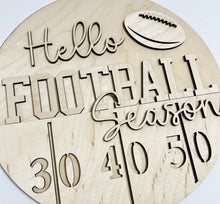 Hello Football Season Fall Yard Line Round Doorhanger