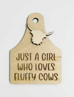 Just A Girl Who Loves Fluffy Cows Christmas Ornament Charm