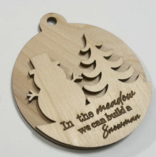 In the Meadow We Can Build a Snowman Winter Tag Christmas Ornament Tag