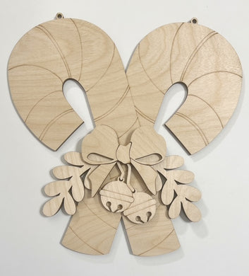 Double Candy Cane Christmas Doorhanger