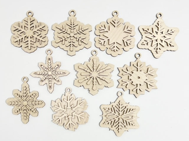 Set of 10 Double Layered Snowflake Ornaments