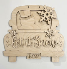 Let It Snow Snowman Snowflake Brrrr Truck Doorhanger
