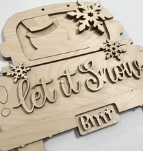Let It Snow Snowman Snowflake Brrrr Truck Doorhanger