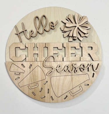 Hello Cheer Season Round Doorhanger