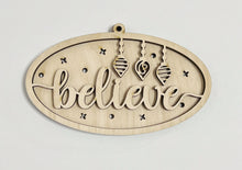 Believe Love Blessed Hope Merry Christmas Oval Double Layered Ornaments Car Charm Tag