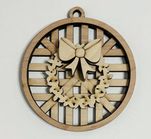 Tobacco Basket Circle Double Layered Monogram Christmas Ornament Car Charm Tag
