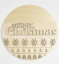 Merry Christmas Simple Cutouts Trees Poinsettia Round Doorhanger