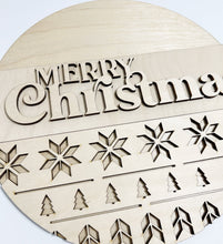 Merry Christmas Simple Cutouts Trees Poinsettia Round Doorhanger