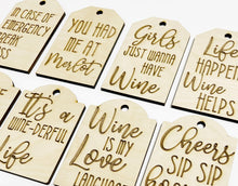 Set of 13 Engraved Every Day Funny Wine Bottle Tag Ornament Charms Tags