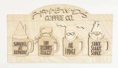 FRIENDS Coffee Co. Christmas Movie Mugs Doorhanger