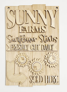 Sunny Farms Sunflower Stems Fresh Cut Daily Sold Here Rectangle Doorhanger