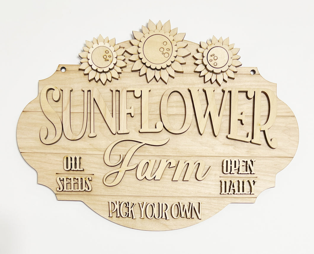 Sunflower Farm Pick Your Own Oil Seeds Open Daily Sunflowers Shape Doorhanger