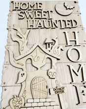 Home Sweet Haunted Home Spooky House Halloween Rectangle Doorhanger