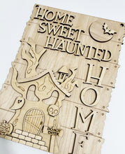 Home Sweet Haunted Home Spooky House Halloween Rectangle Doorhanger