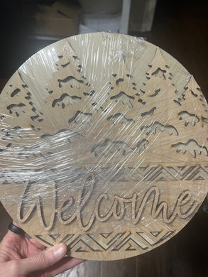 Welcome Forest of Trees Round Doorhanger 12