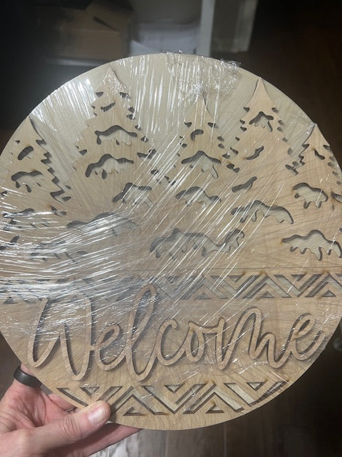 Welcome Forest of Trees Round Doorhanger 12