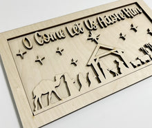 O Come Let Us Adore Him Manger Full Nativity Rectangle Doorhanger