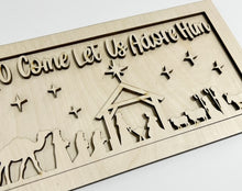 O Come Let Us Adore Him Manger Full Nativity Rectangle Doorhanger