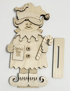 Girl Christmas Elf Standing Shelf Sitter