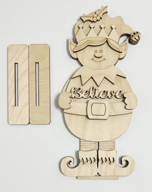 Boy Christmas Elf Standing Shelf Sitter