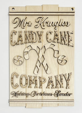 Mrs. Kringles Candy Cane Company Rectangle Doorhanger