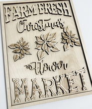 Farm Fresh Christmas Flower Market Poinsettia Rectangle Doorhanger
