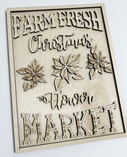 Farm Fresh Christmas Flower Market Poinsettia Rectangle Doorhanger 12"