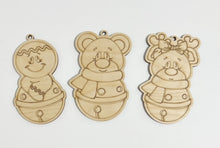 Set of 3 Single Layer Scored Jingle Buddy Design Christmas Ornaments Charms Tags
