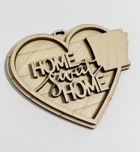 Heart Home Sweet Home USA State Double Layered Ornament