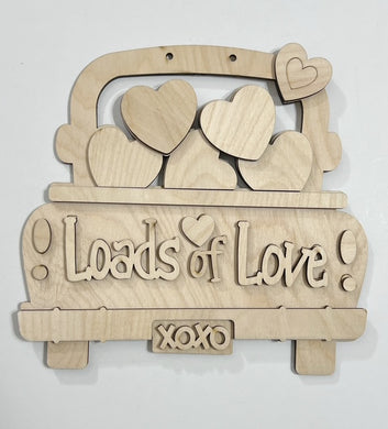 Loads of Love Valentine's Day XOXO Hearts Truck Doorhanger 10