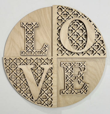 LOVE Geometric Valentine's Day Round Doorhanger 10