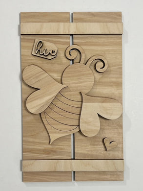 Hi Spring Bee Faux Pallet Rectangle Doorhanger 10