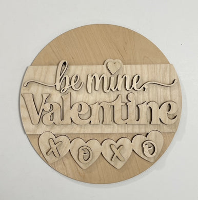 Be Mine Valentine XOXO Valentine's Day Hearts Round Doorhanger 10