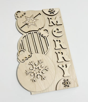 Merry Christmas Ornament Vertical Doorhanger