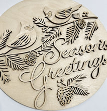 Season's Greetings Cardinals Round Doorhanger