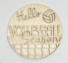 Hello Volleyball Season Ball Net Sports Round Doorhanger