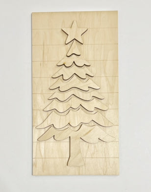 Simple Christmas Tree Rectangle Doorhanger