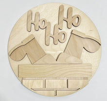 HoHoHo Santa's Boots in the Chimney Round Doorhanger