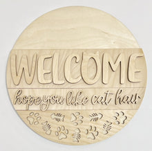 Welcome Hope You Like Cat Hair Paws Kittens Round Doorhanger