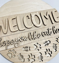 Welcome Hope You Like Cat Hair Paws Kittens Round Doorhanger