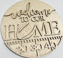 Welcome To Our Home Football Yardline Touchdown Round Doorhanger