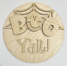 Boo Y'all! Halloween Spiderweb Round Doorhanger